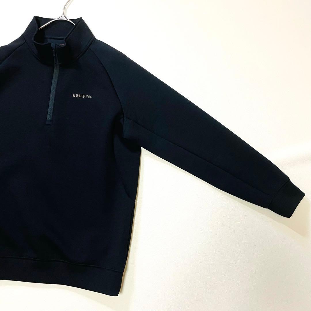 6431【美品】ブリーフィング　ハーフジップスウェット　3Dロゴ　トレーナー