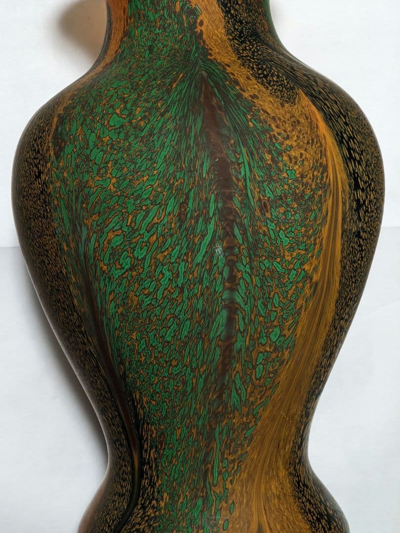 ♦岩田ガラス工芸家 岩田久利作 阿古陀形花瓶 花器 花活 美術品 骨董品