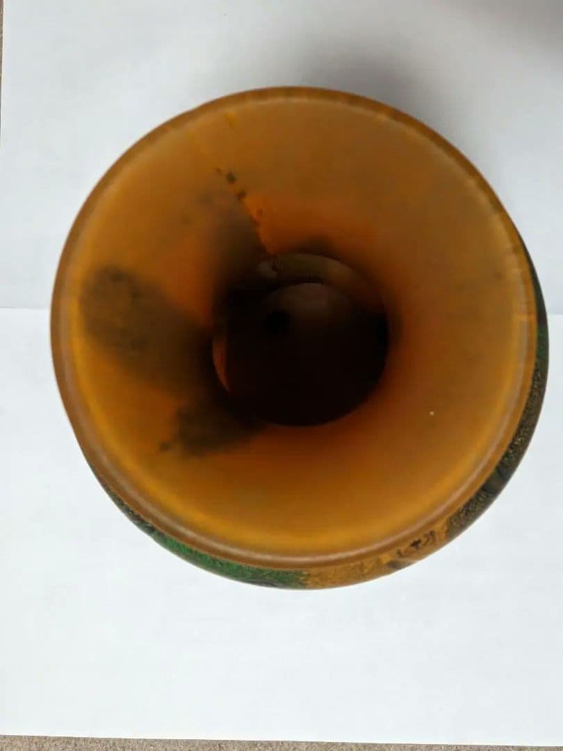 ♦岩田ガラス工芸家 岩田久利作 阿古陀形花瓶 花器 花活 美術品 骨董品