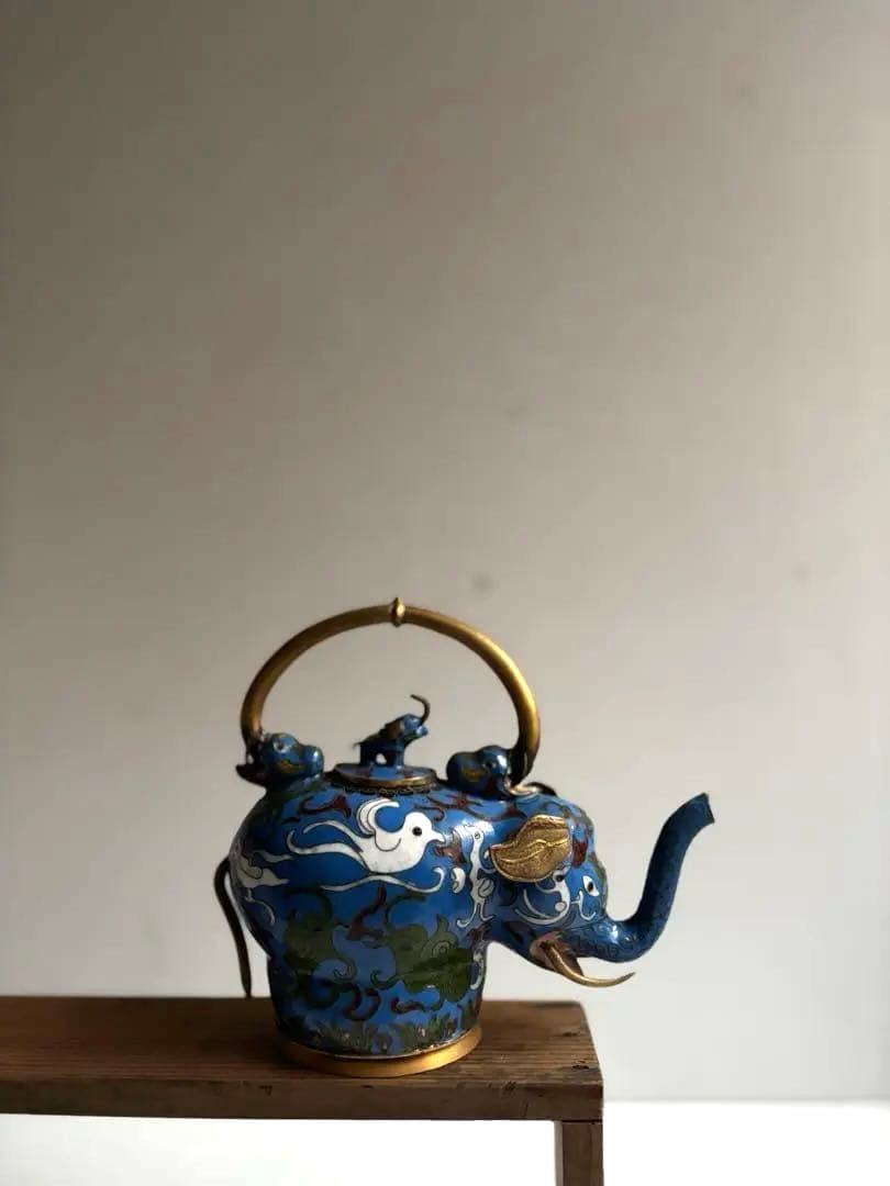 854 コレクション ヴィンテージ 七宝焼 ミニチュア 象のティーセット 景泰藍