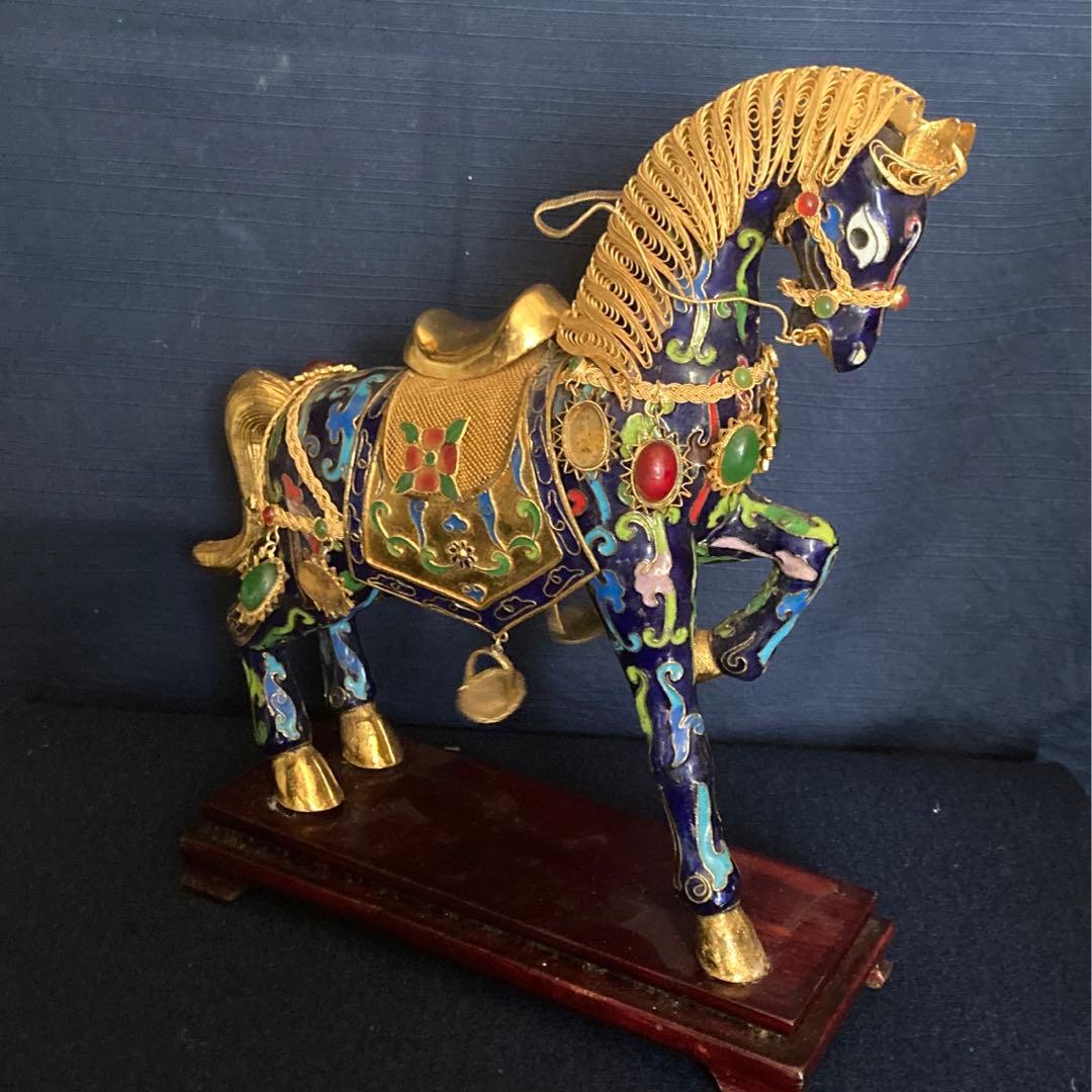 七宝金工細工馬置物　中国工芸