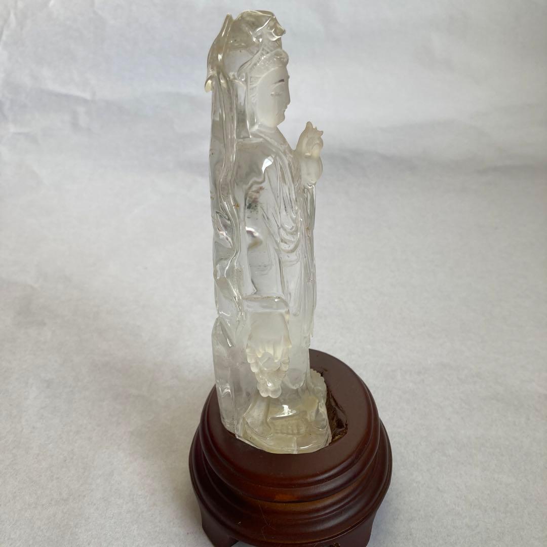 天然石　水晶　菩薩像