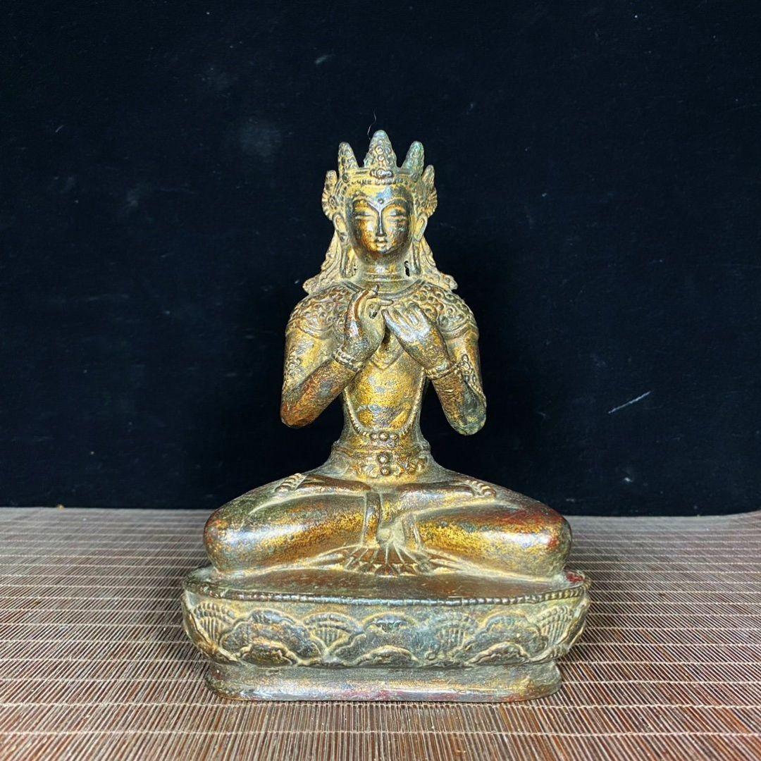 白度母結法印像 装飾品 工芸品 美術品 置物