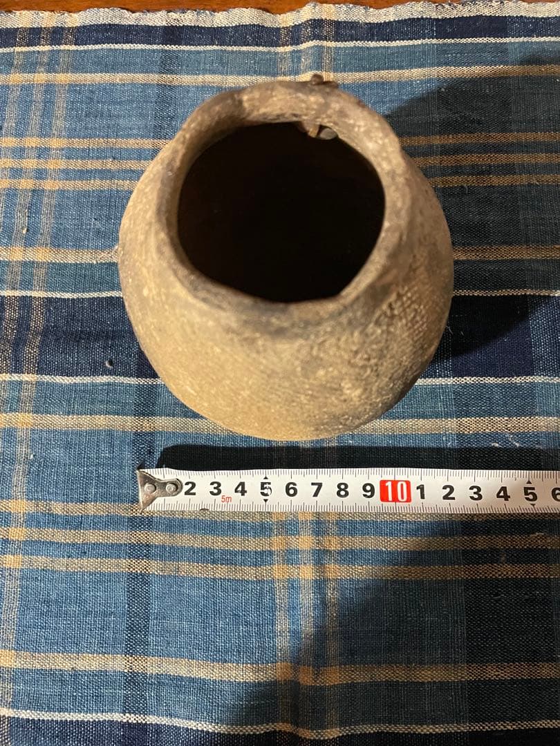 縄文　掛け花入れ　鐶付