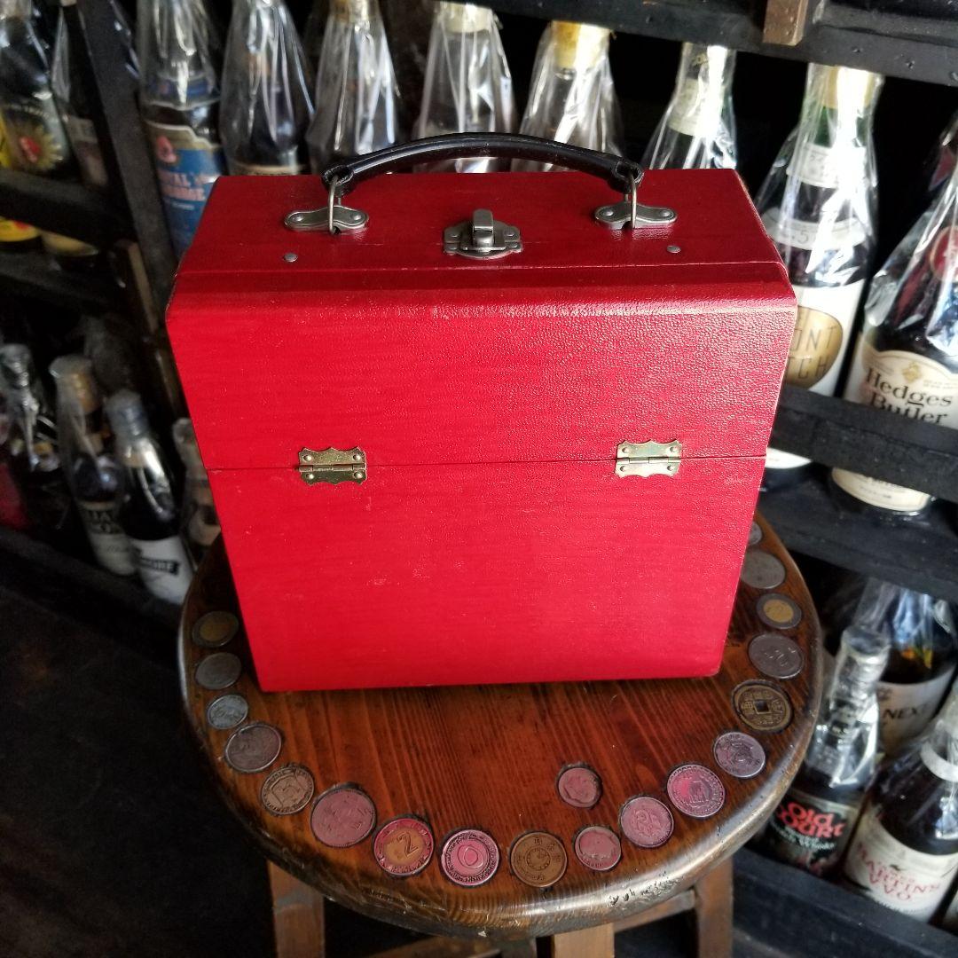 ヴィンテージ　昭和　レトロ　モダン　クラシック　キャリー　レコード　ケース　２個