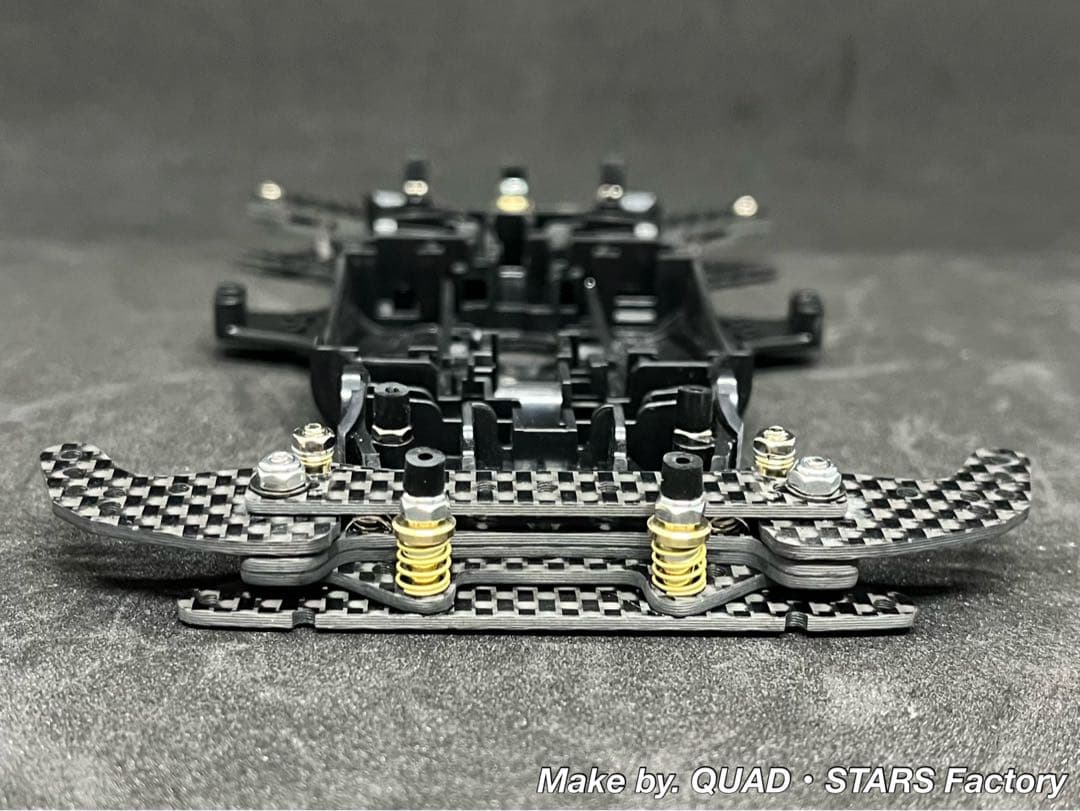 【ミニ四駆・MA用】2軸ATピボットバンパー＋1軸リヤアンカー　フルカーボン