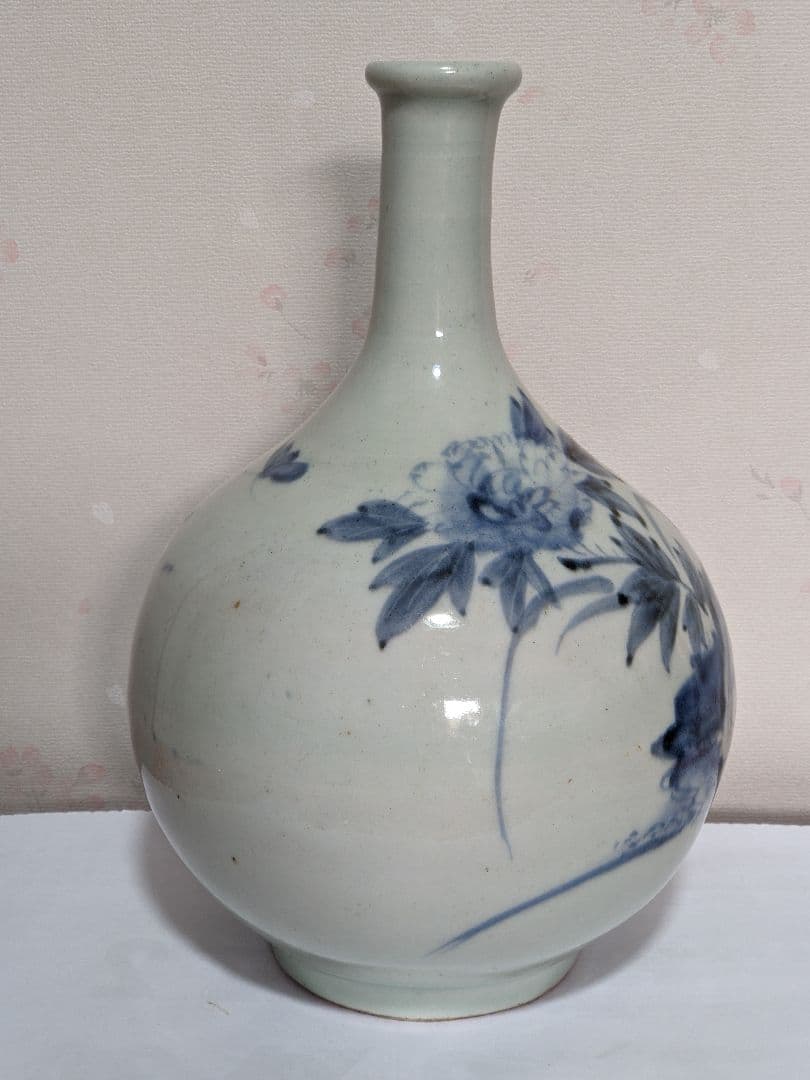 ♦江戸時代中期 古伊万里 染付花鳥文様 徳利 瓶 コレクション骨董品アンティーク