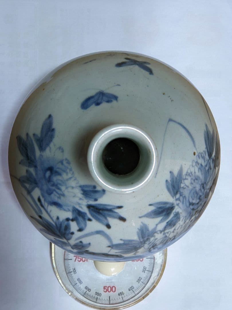 ♦江戸時代中期 古伊万里 染付花鳥文様 徳利 瓶 コレクション骨董品アンティーク