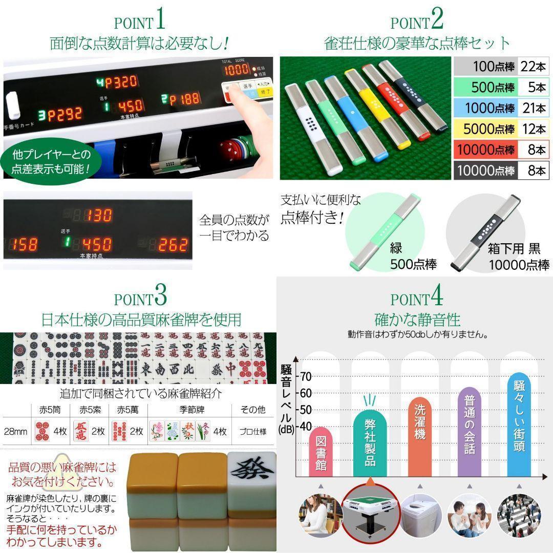 新品＊全自動麻雀卓＋テーブルボード付点数表示 折りたたみ　アルミ脚R2612
