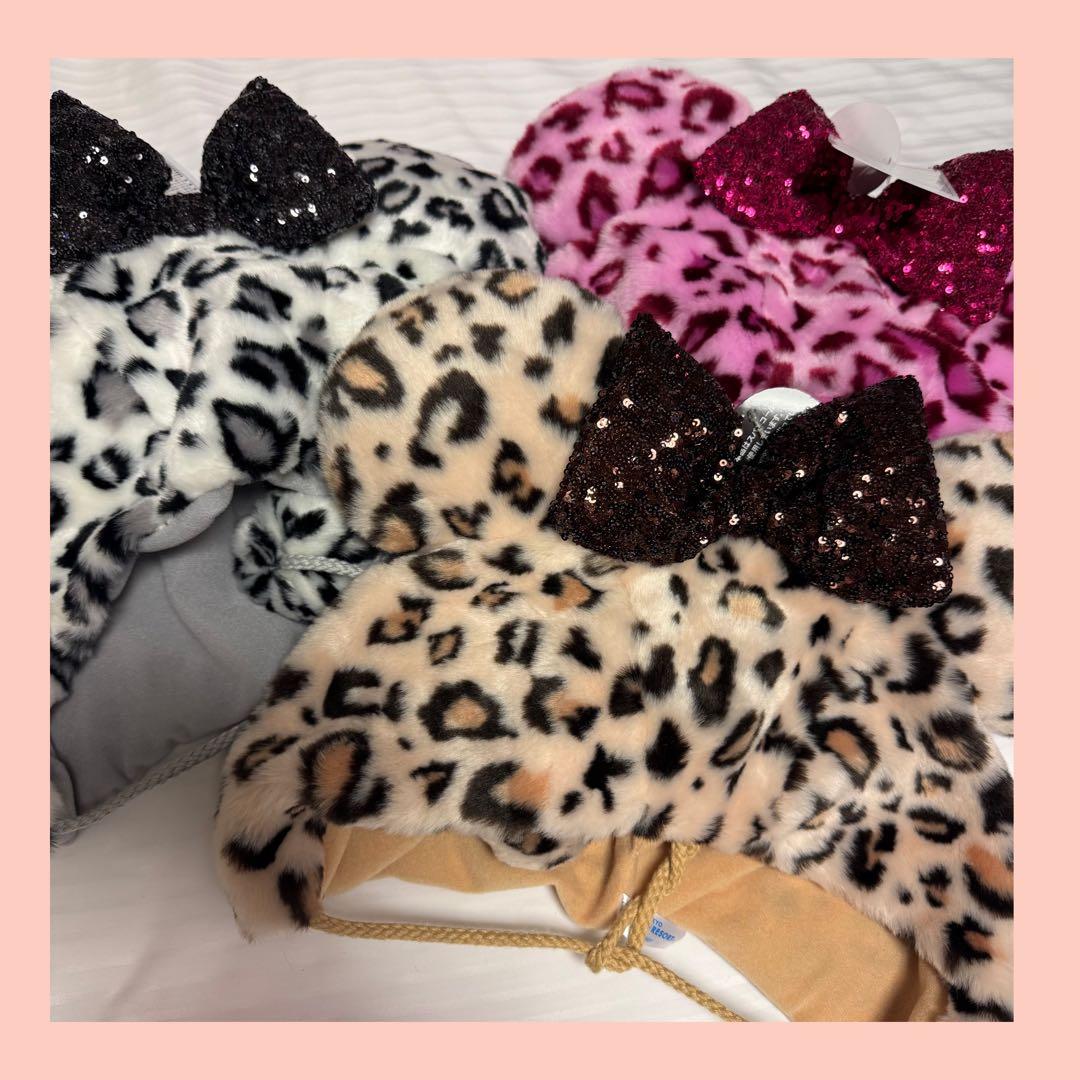 【新品】ミニーマウス　ファンキャップ　ヒョウ柄　3種3点セット　レオパード柄