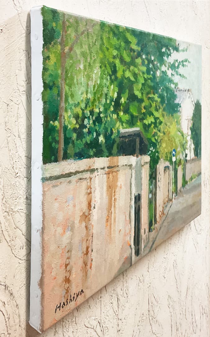 絵画 599 油絵/風景/東京/街角/本駒込/屋敷/通り/F6号