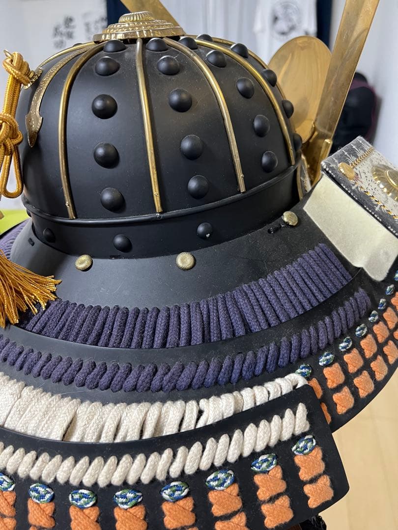 【未使用・保管品】等身大 甲冑 具足 黒胴当世素掛 紺・白・茶 甲冑工房丸武