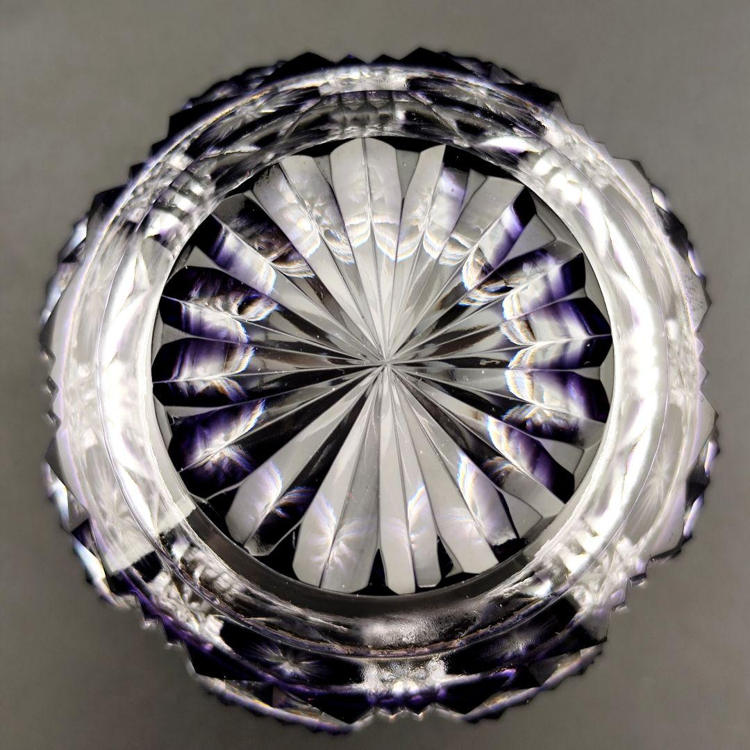 超希少品☆未使用美品 黒木国昭 薩摩切子 猪口 紫（切子 江戸切子 薩摩切子）