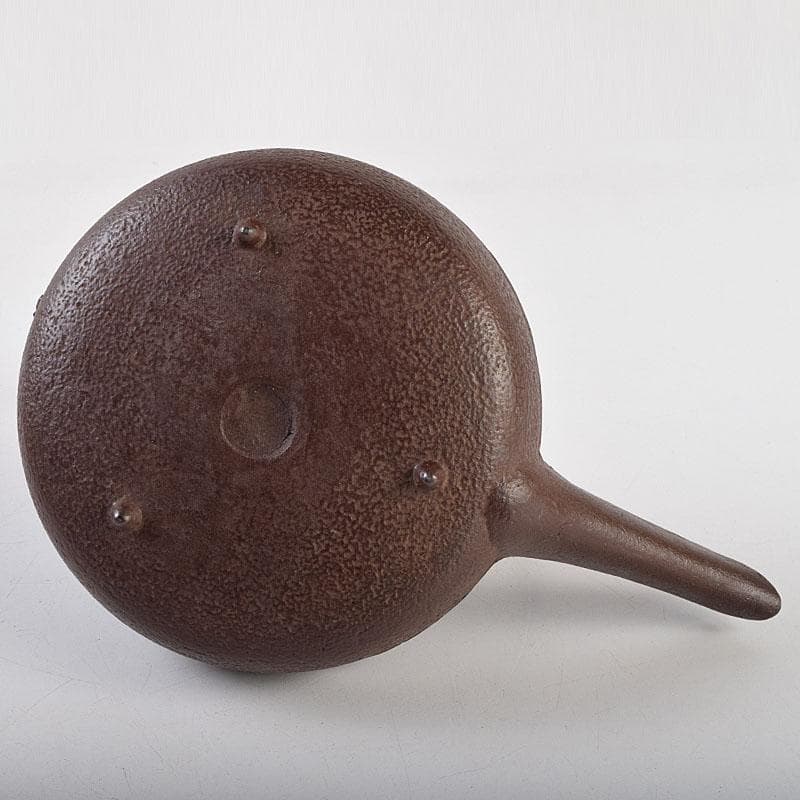 釜師　佐藤浄清作　富士形　山水文　銚子　青磁帰蓋付　共箱　V　R9536