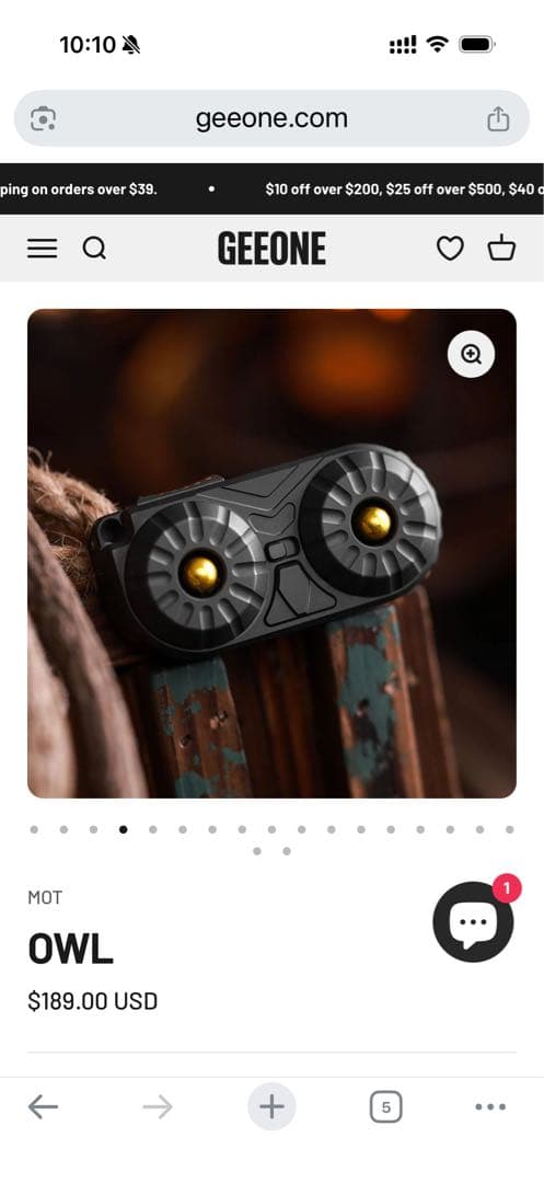 「正規品」MOT OWL フィジェットトイ　EDC SS製　未開封新品