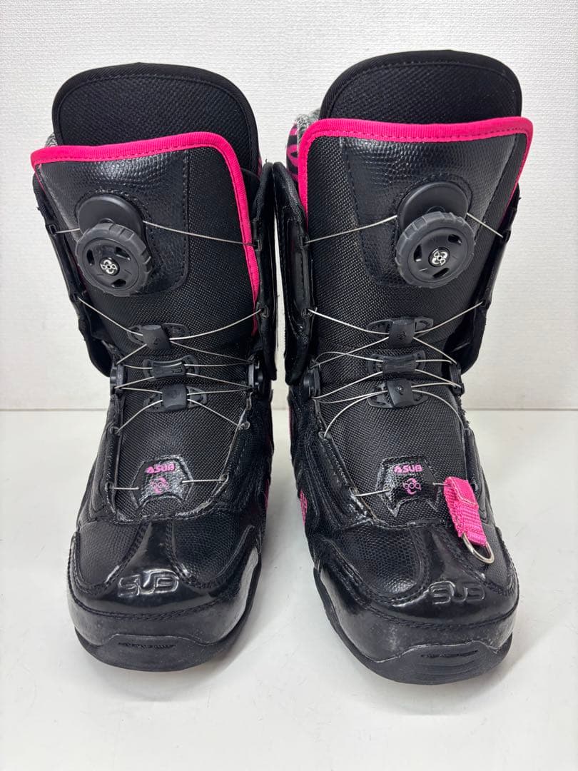 SUB スノーボードブーツ ダブルBOA ブラック ピンク ゼブラ 23.5cm