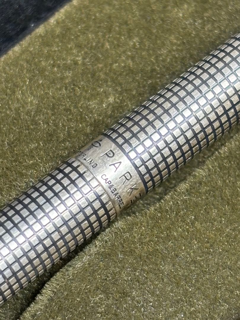 米国ヴィンテージPARKERパーカー純銀製シズレ スターリングボールペン未使用品