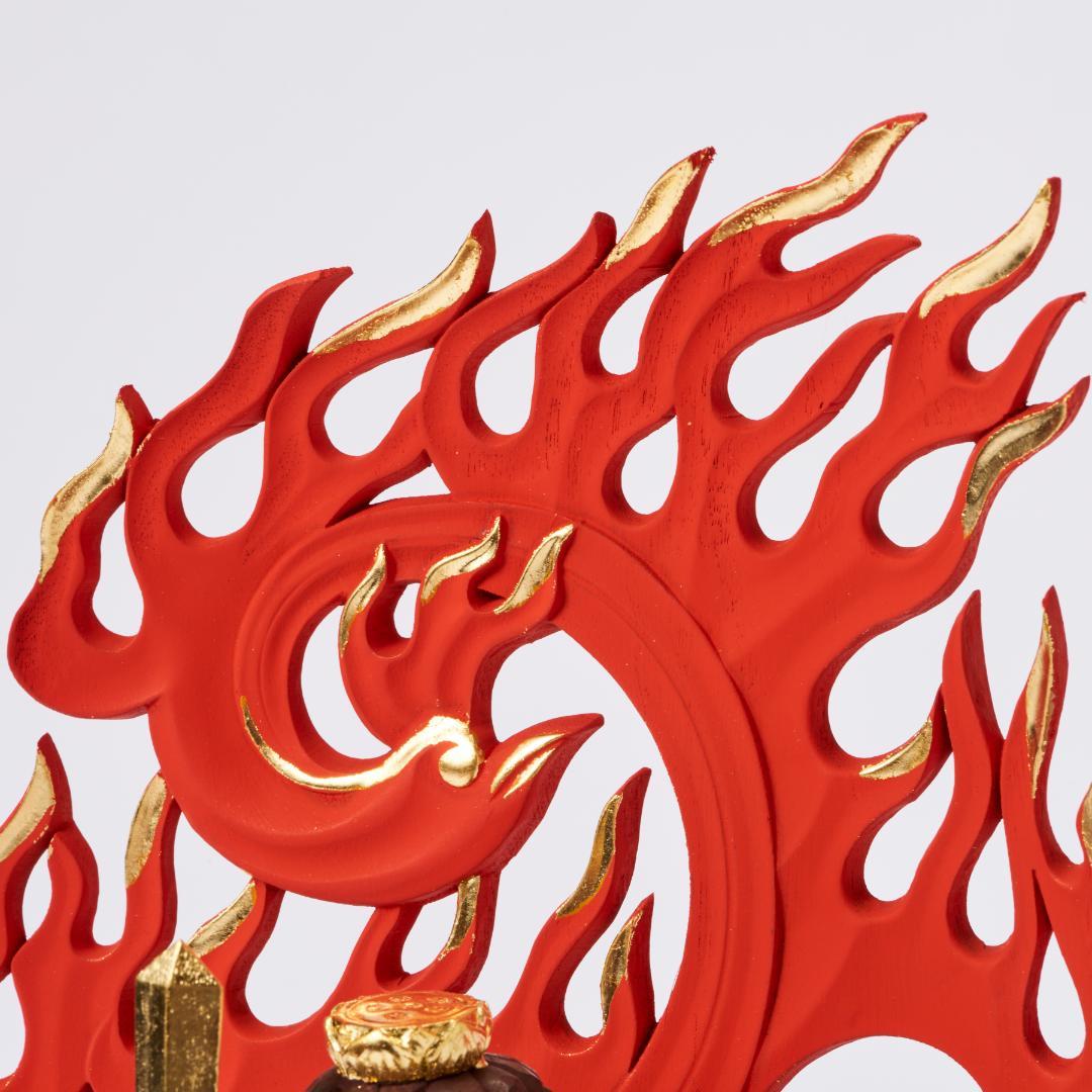 楠　座青不動明王　40ｃｍ　濃彩切金 #071