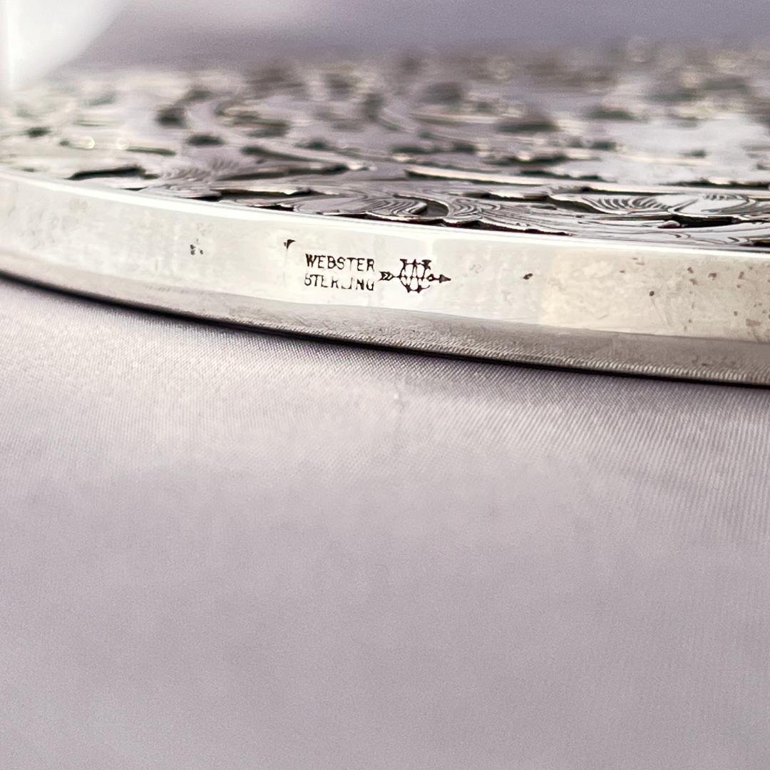 【WEBSTER】【純銀/ガラス】のティーセンター 20cm！スターリング