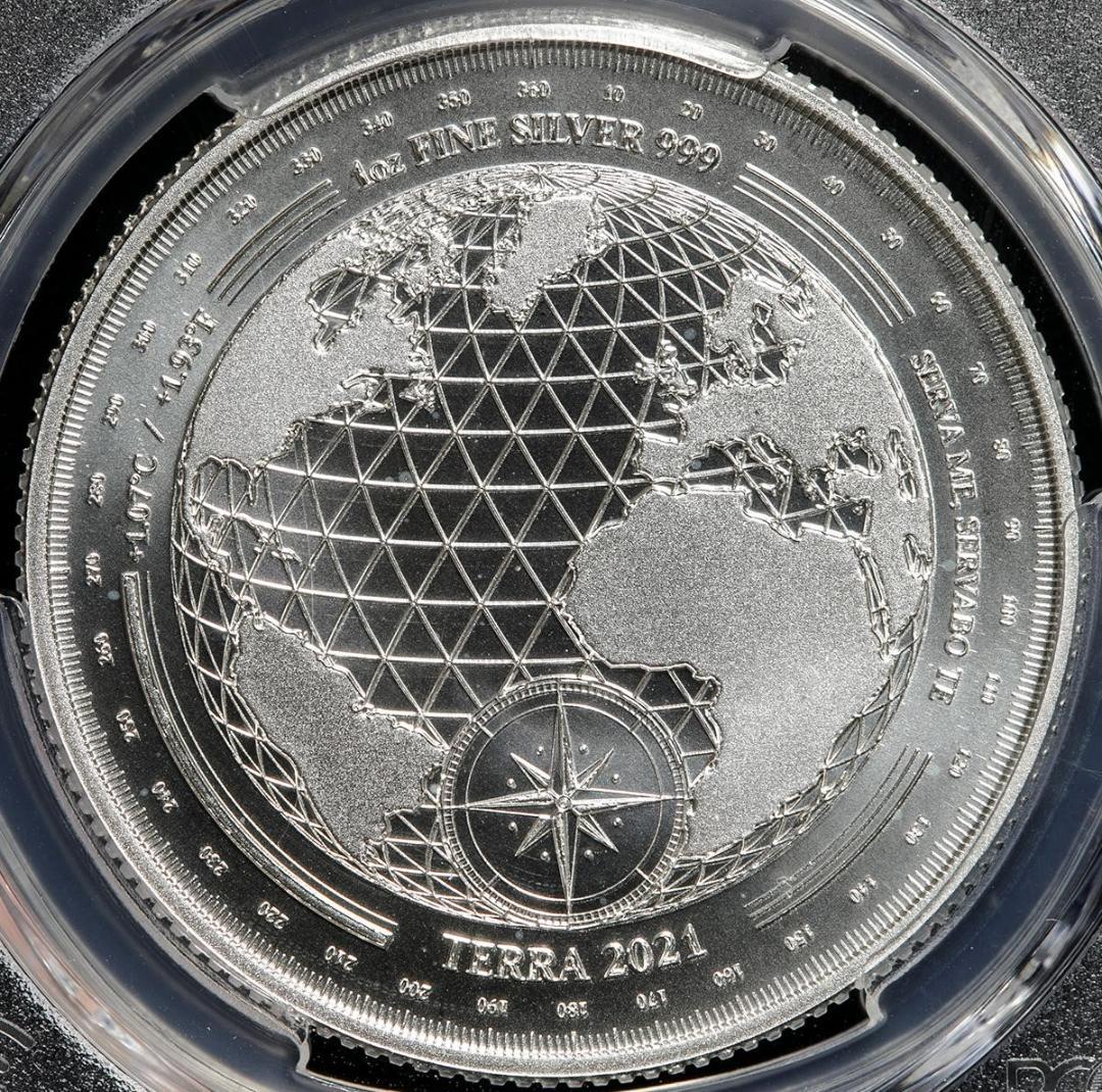 準最高鑑定 トケラウ ＄5 2021 1oz銀貨 PCGS-PL69