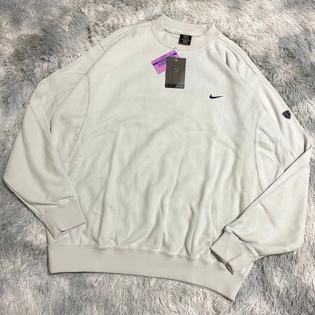 新品　ナイキ　スウェット　刺繍ロゴ　ゴルフ　アイボリー　XL