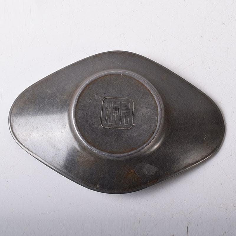 煎茶道具　壱輝作　古錫　茶托　5客　C　7765