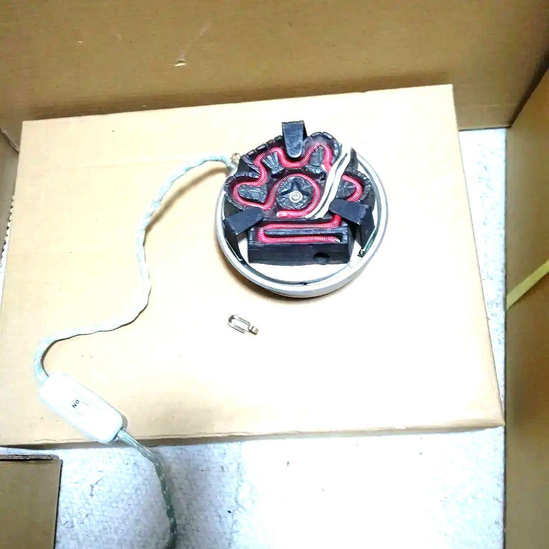 茶道具、唐銅面取風炉、秋元宗幹作、尺○、前瓦、底瓦、敷板、電熱器付き、ちか16番