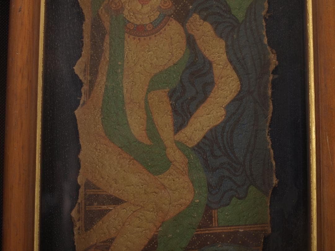 骨董市掘り出し品 中国唐時代　敦煌莫高窟壁画 彩絵　 AK1802B16-3