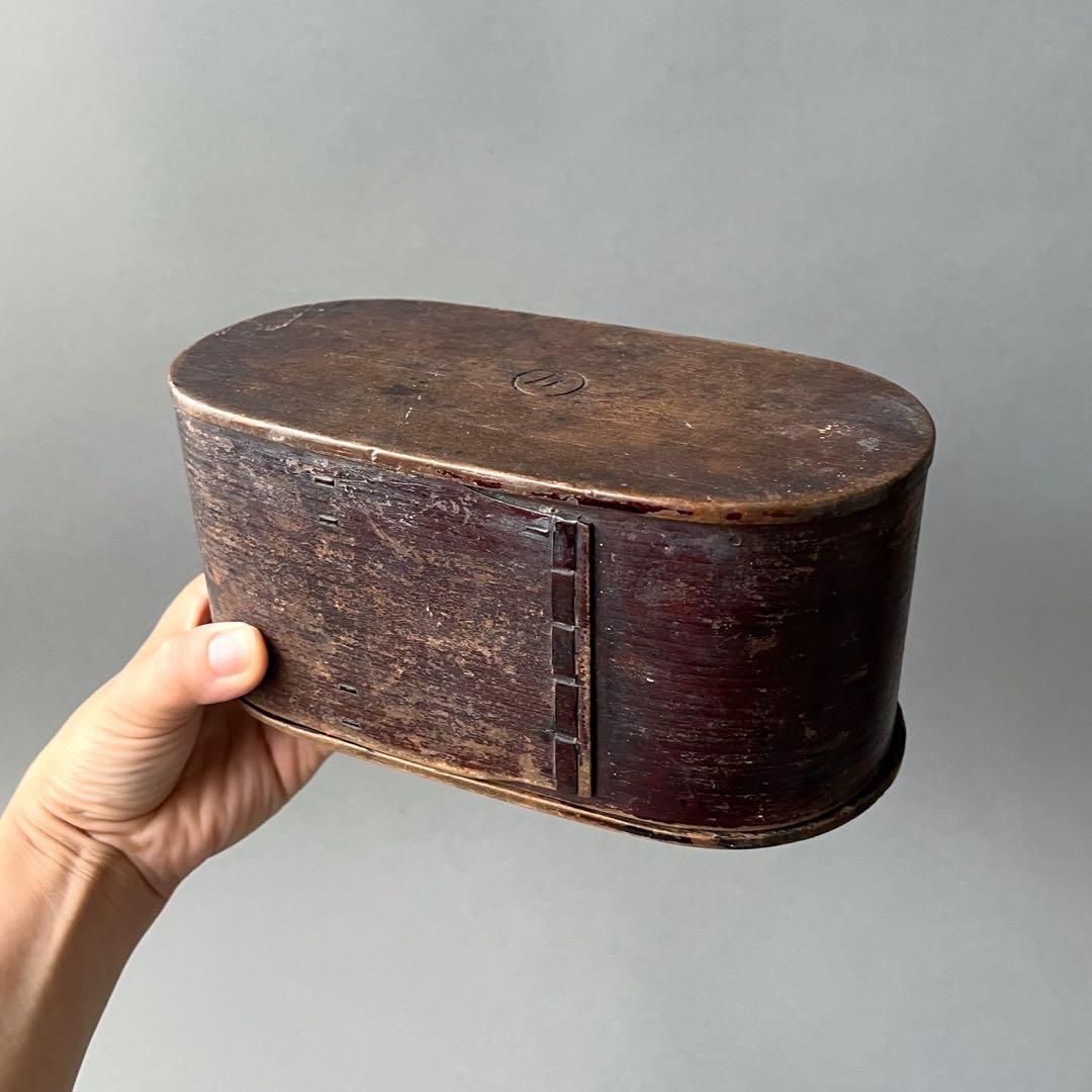 骨董 曲げわっぱ 蔵出し品 大小2点セット 丸二印