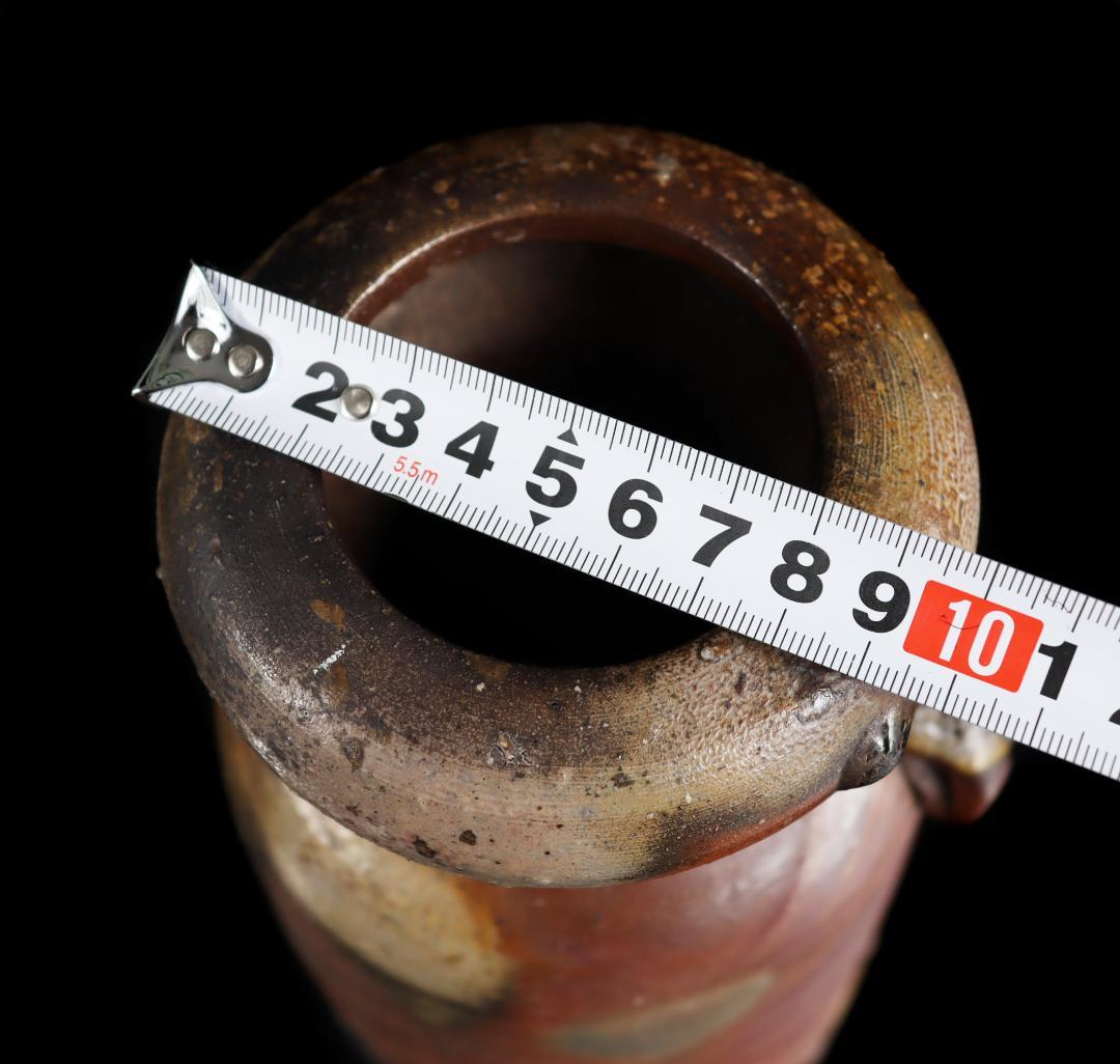 備前焼 人間国宝伊勢崎淳 耳付 花生 花入 陶芸