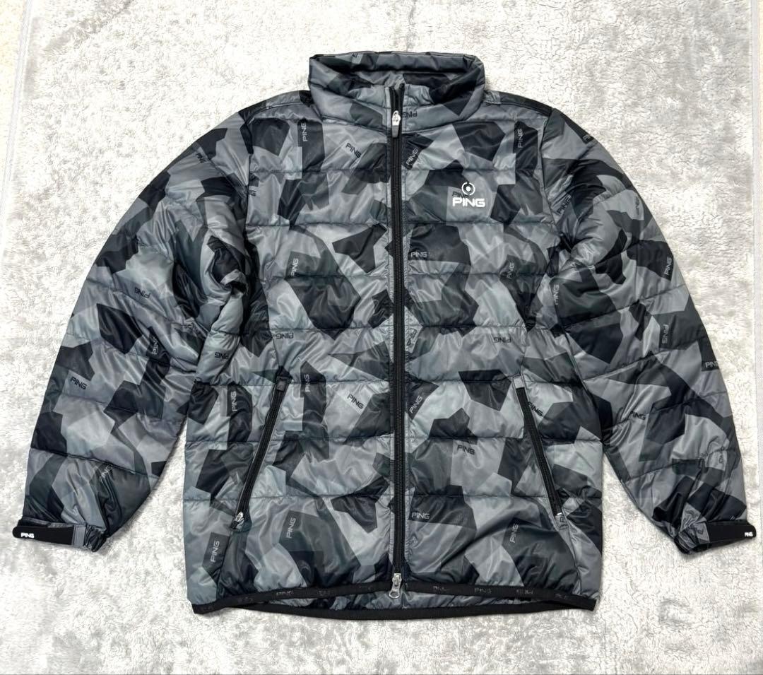 ★新品タグ付★ PING ゴルフ 中綿ジャケット レディース L カモ柄グレー