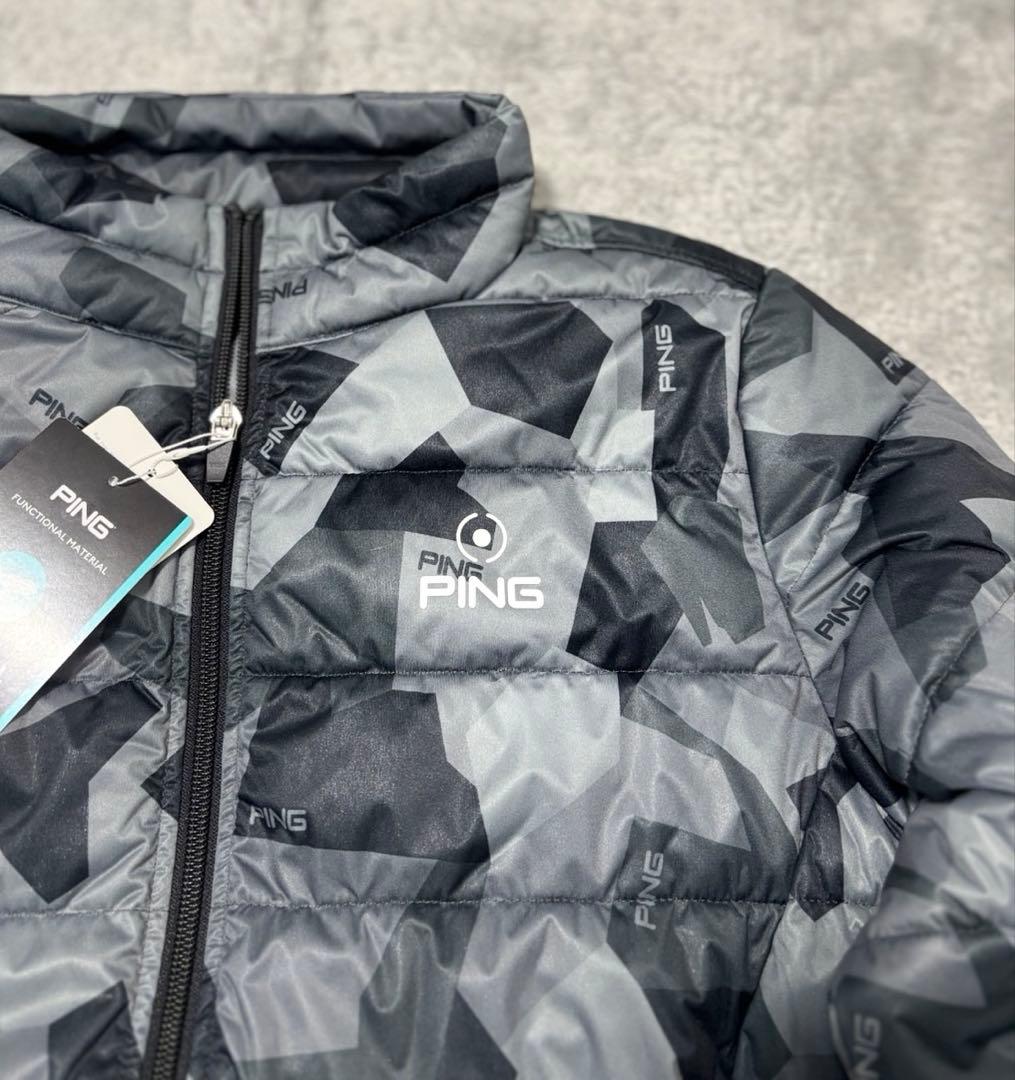 ★新品タグ付★ PING ゴルフ 中綿ジャケット レディース L カモ柄グレー