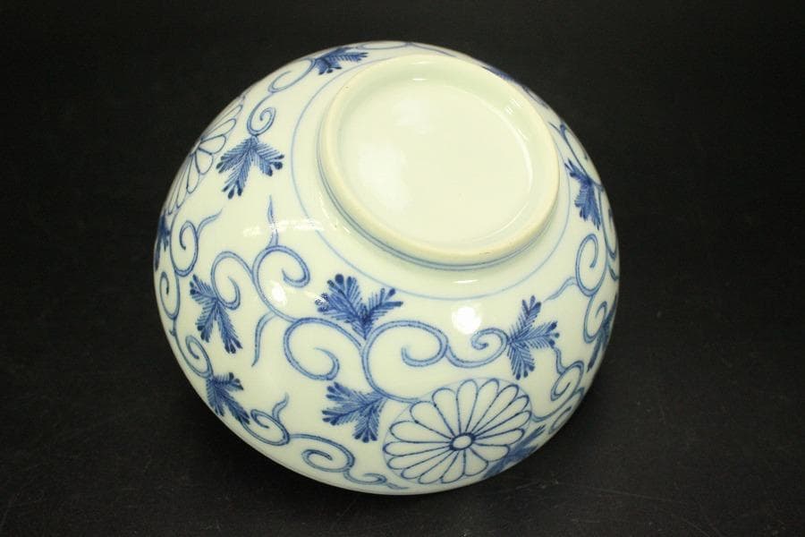 天皇家 皇室 御下賜品 平戸 十六菊御紋 碗 七客 京都旧家蔵品(A871)