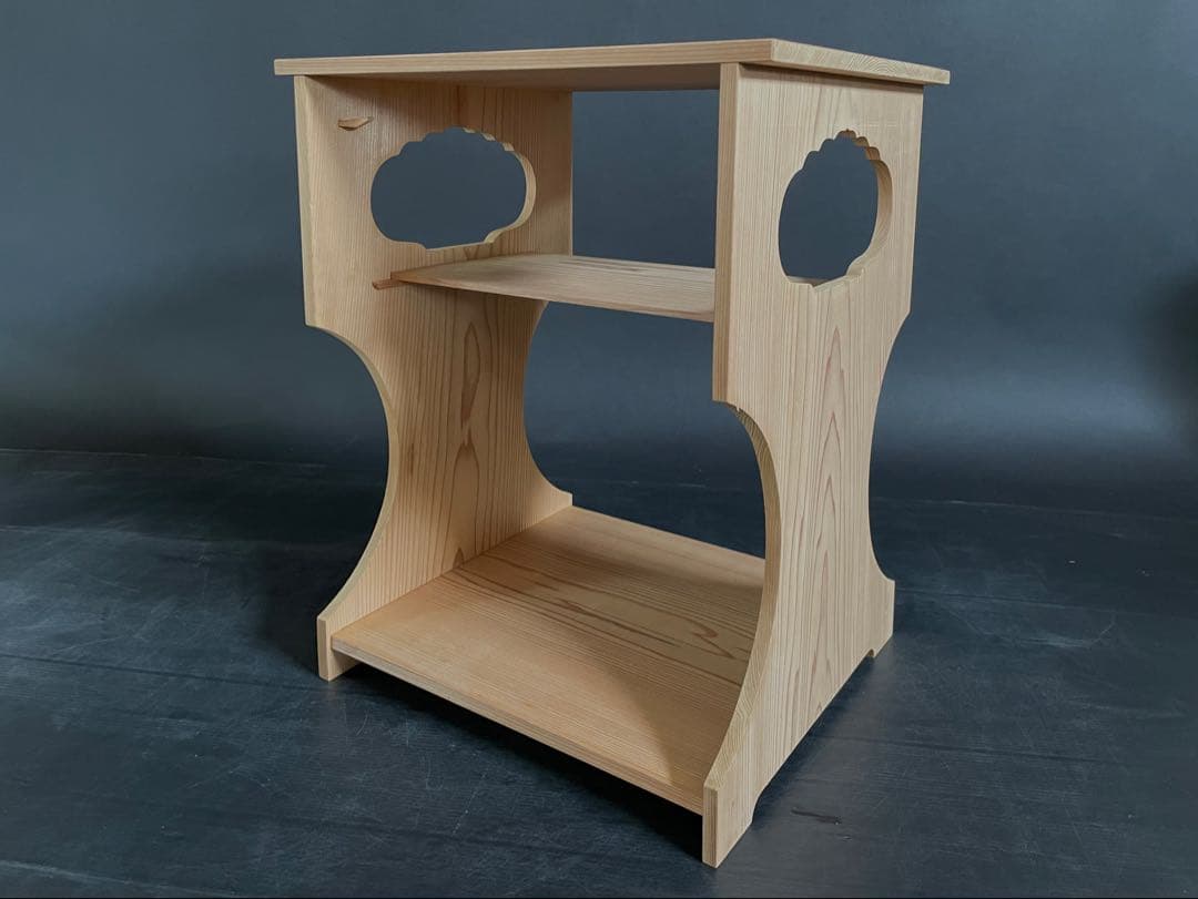 【美品】「母」裏千家 玄々斎好 杉棚 玄々棚 紙箱 茶道具 （121F①）