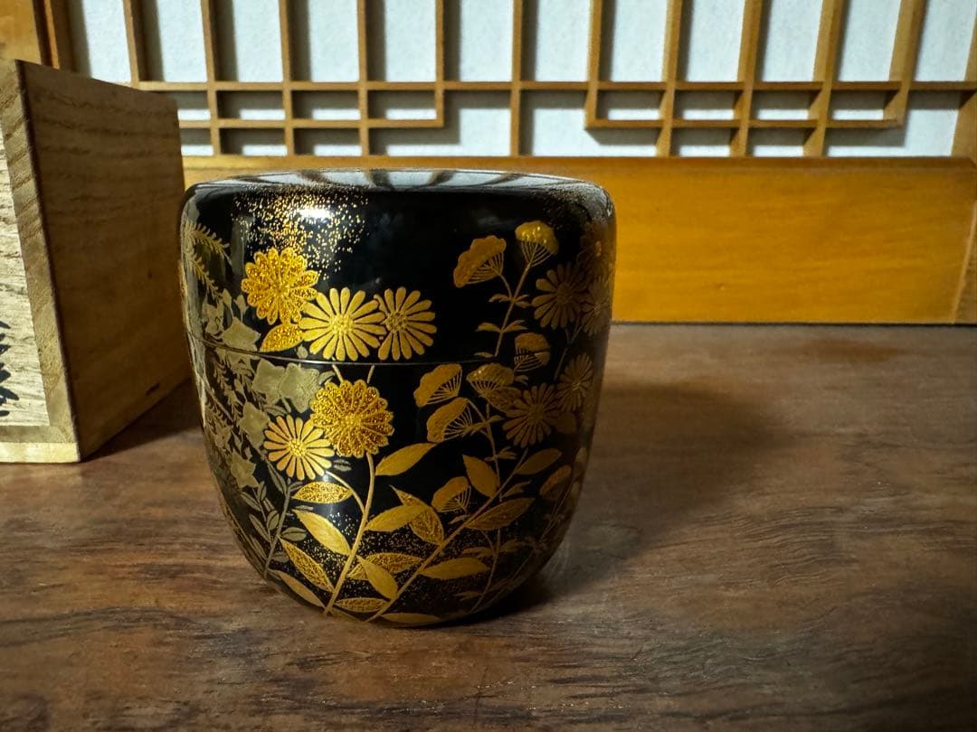 金蒔絵　棗
