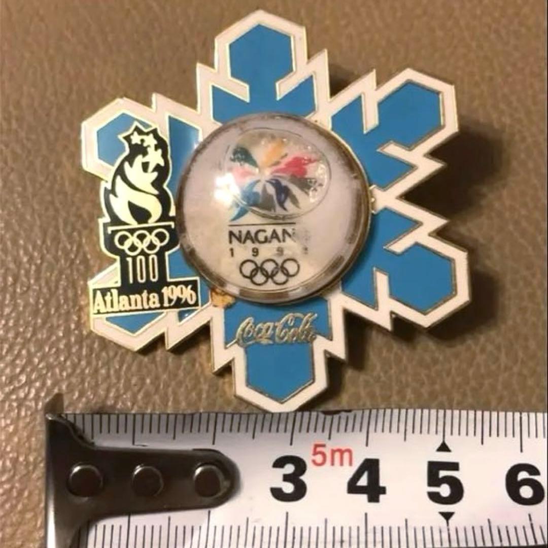 【超劇レア】アトランタ & 長野オリンピック コカコーラ スノーボールピンバッジ
