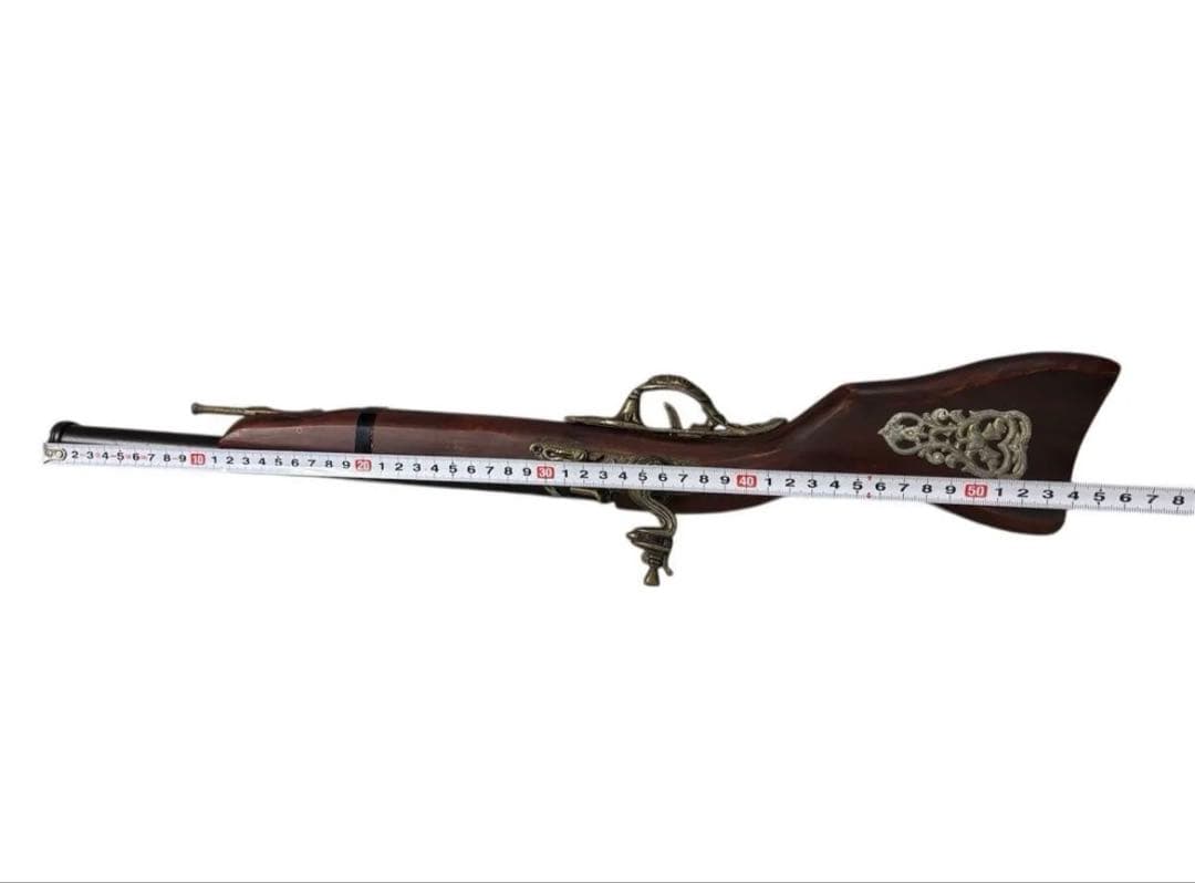 【中古】アンティーク風火縄銃レプリカ装飾品破損ありジャンク品