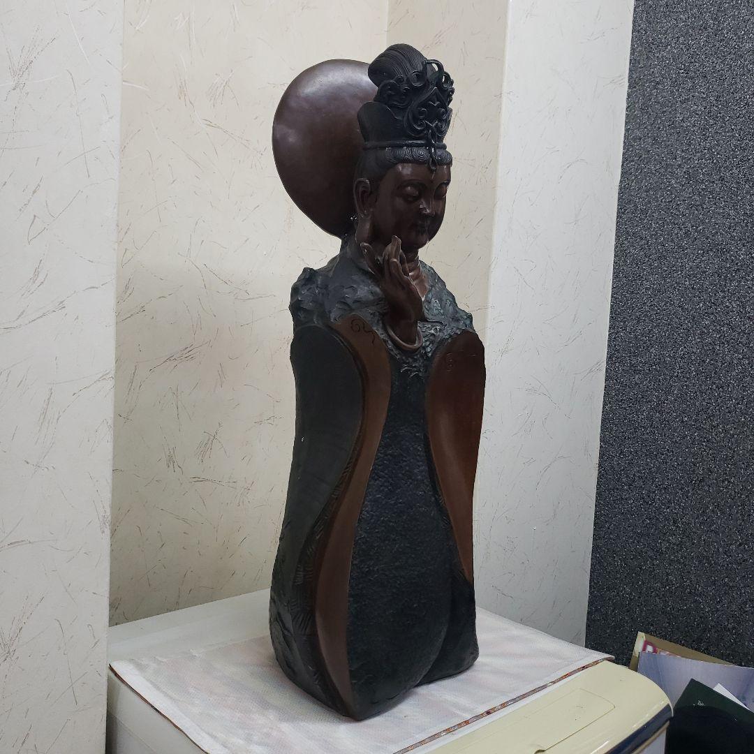 Ｂフライデー蔵出し特価金属製仏像風モダンアート彫刻 約68cm13,5kg作家物