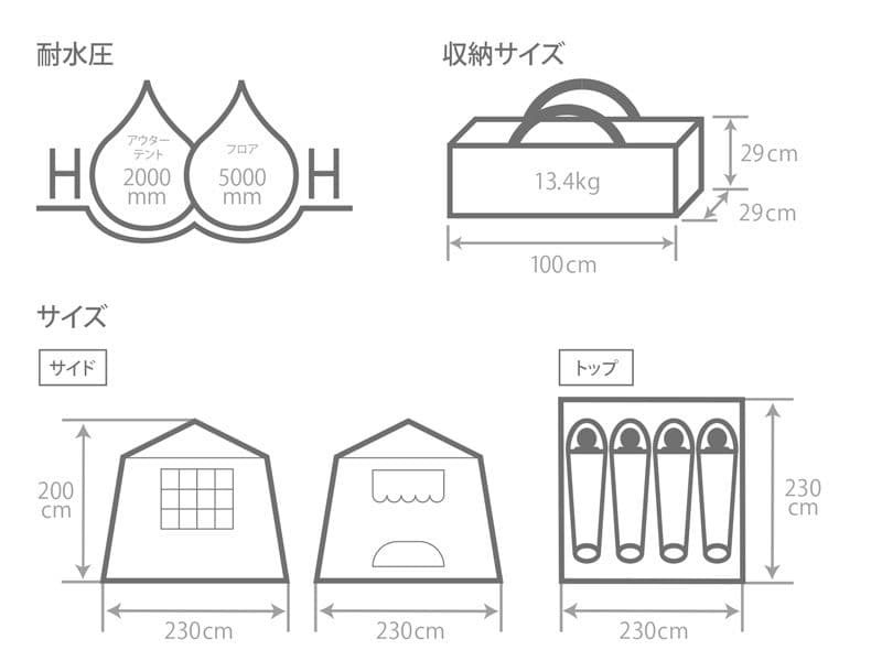 ジャンボ　DOD おうちテント T4-825-BL