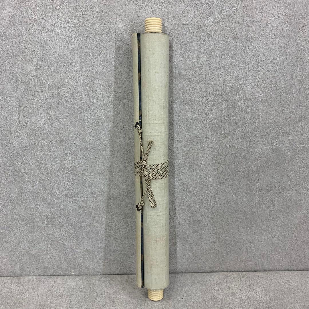 掛軸 お多福 金魚 夏 朝顔 秋桜 合作 画賛 箱無し 3-18