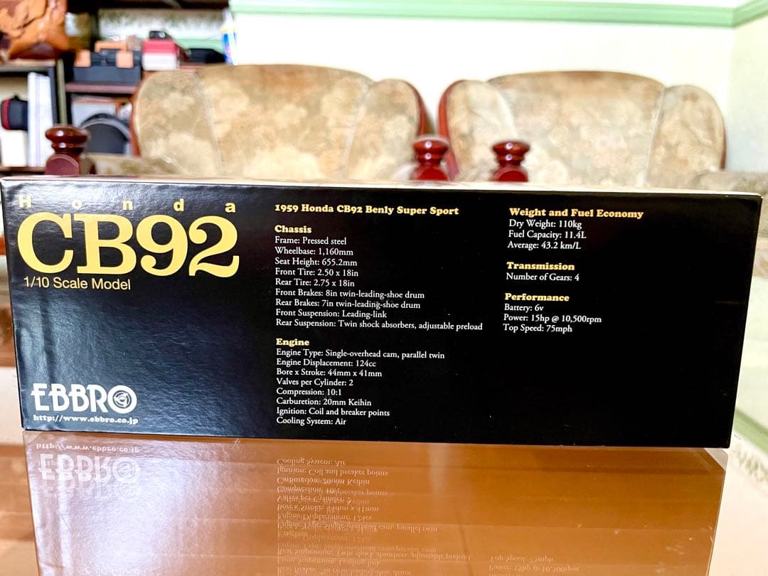 価格変更 1/10 エブロ ホンダCB92ブラックフレーム 絶版 未展示品