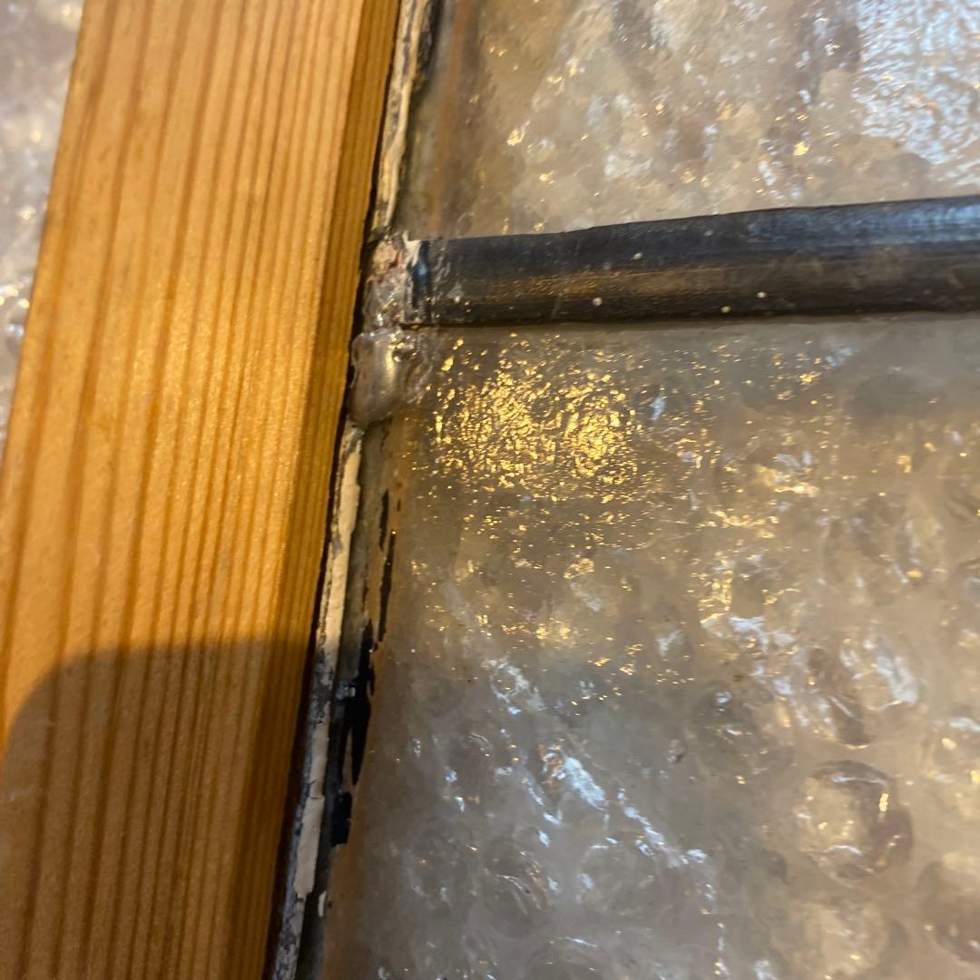 花のモチーフ ステンドグラス 木製フレーム