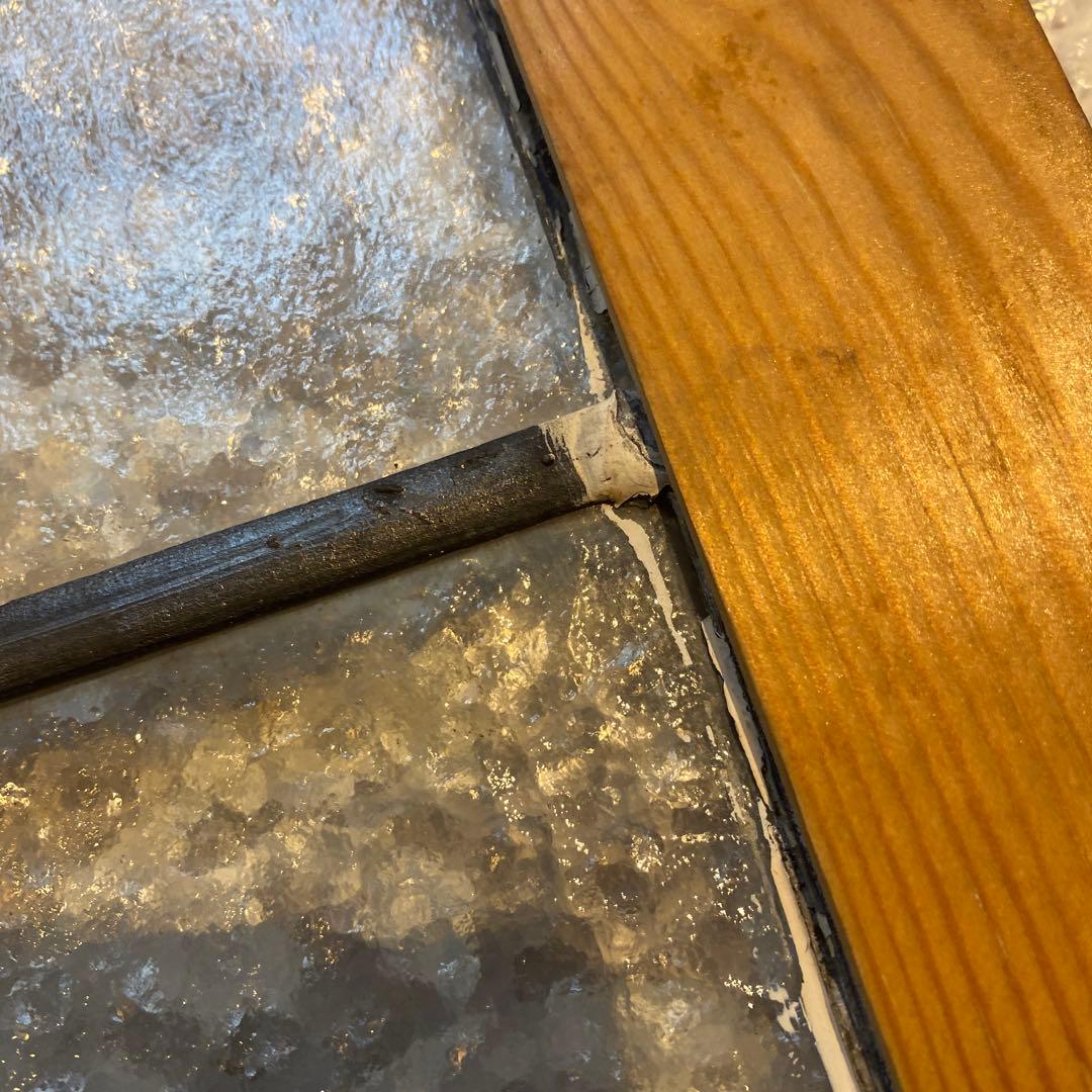 花のモチーフ ステンドグラス 木製フレーム