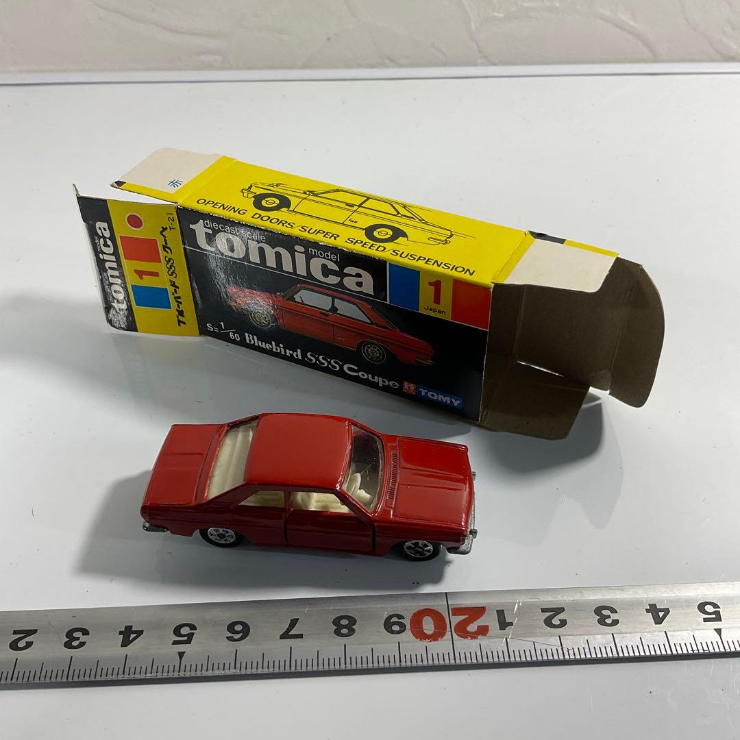 当時物トミカ　赤色指定黒箱有り　No１　ブルーバードSSSクーペ