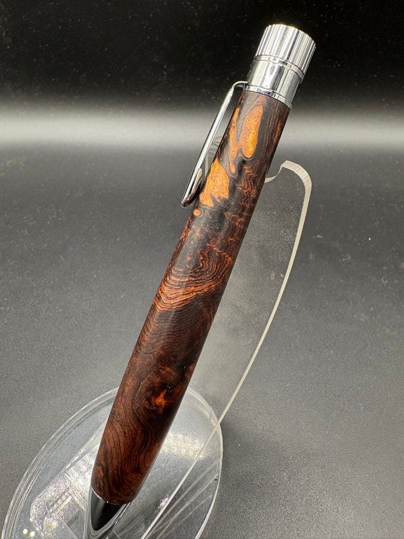 510極上　ホンジュラスローズウッド　瘤杢　KATO203 回転式ボールペン