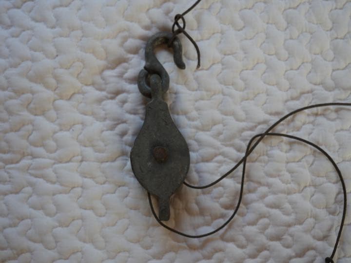 アンティーク　オブジェ　滑車　時計