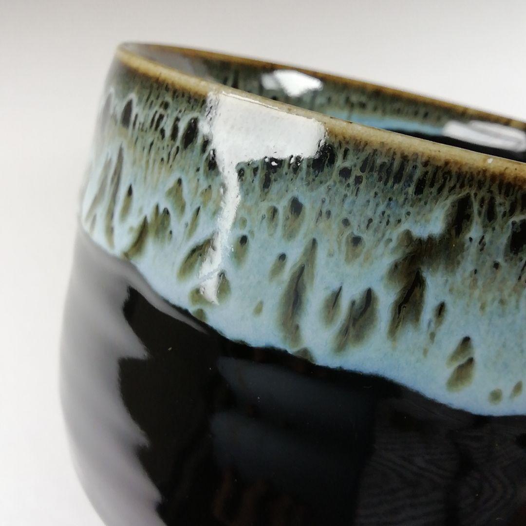 Ｔ３４０　茶碗　『灰釉流紋』『陶香園　加藤香山 作』　共箱　抹茶碗　茶道具