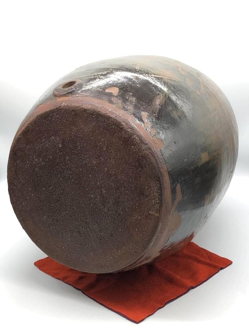 【古薩摩】苗代川焼　薩摩雲助（うんすけ）丸十文』酒樽 一斗樽　　K1023K