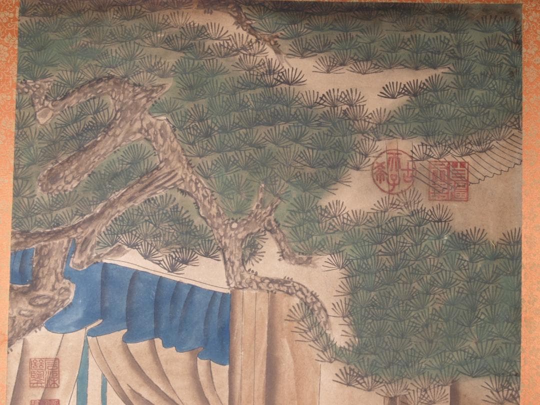 中国清時代掛け軸　肉筆水彩絵唐物骨董品 AK689A12-2