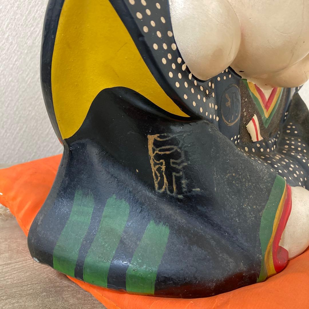 時代福助人形　縁起　手描き　招福置物　珍品〈検 招き猫　こけし　七福神　常滑焼